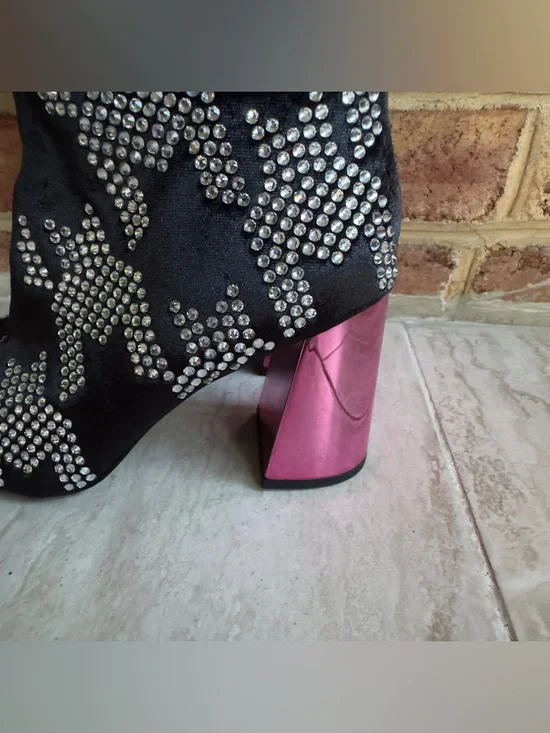 Betsey Johnson Naomy Star Rhinestone Studded Knee High Women’s Boots Size 7 - Picture 4 of 8